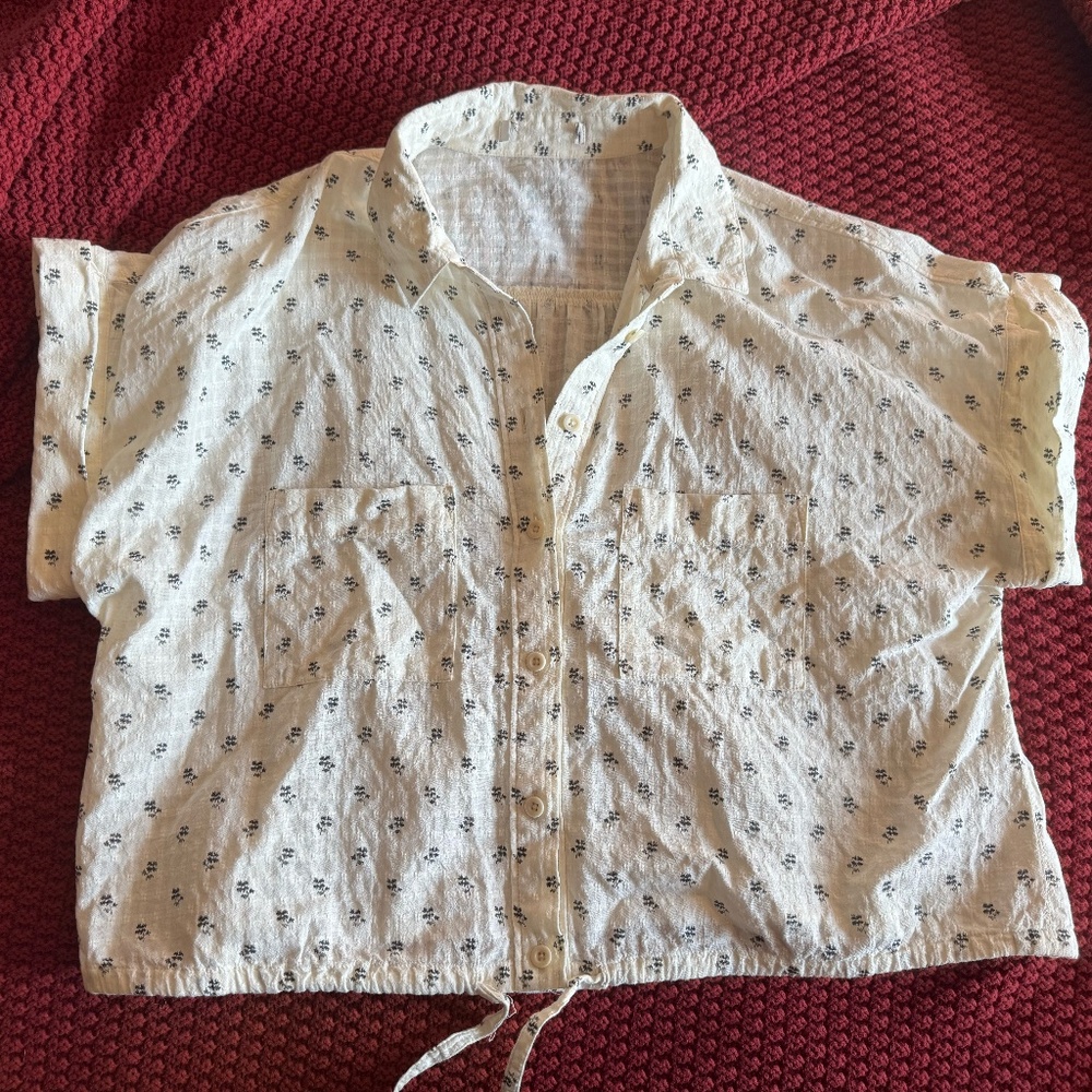 Madewell Cropped Short Sleeve Button Down